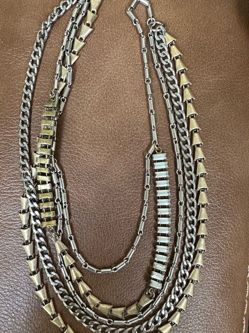 Stella & Dot Mixed Silver and Gold Layered Chain Necklace